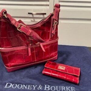 Dooney & Bourke Pink Denison Leather Bag & Wallet